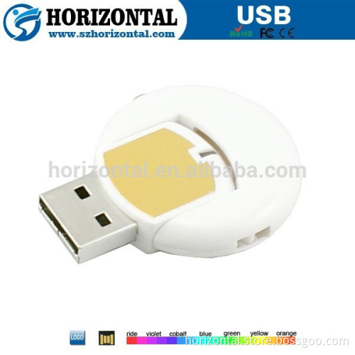 Bulk cheap white round rotate usb flash stick